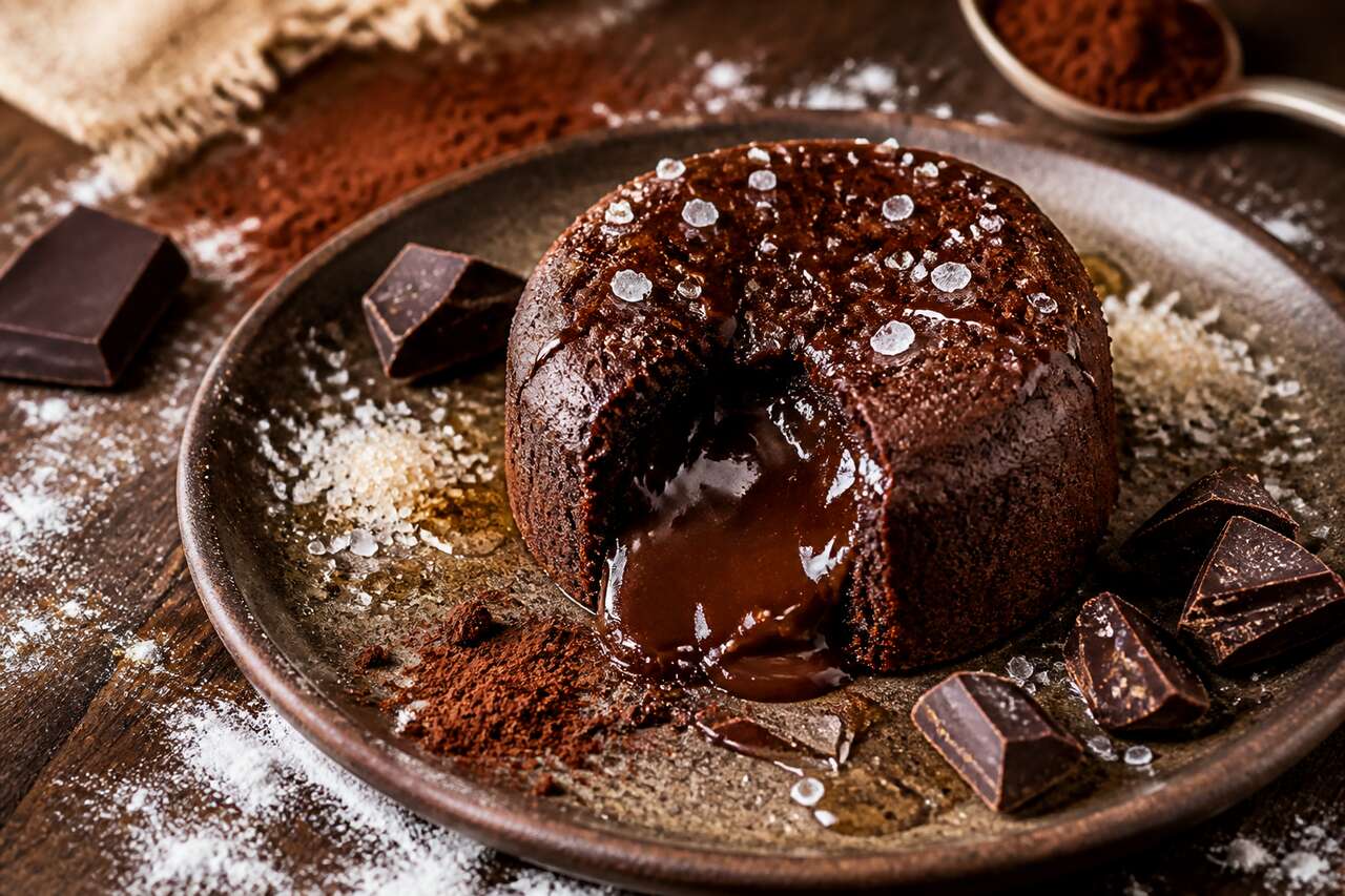 Fondant au chocolat et fleur de sel sans beurre