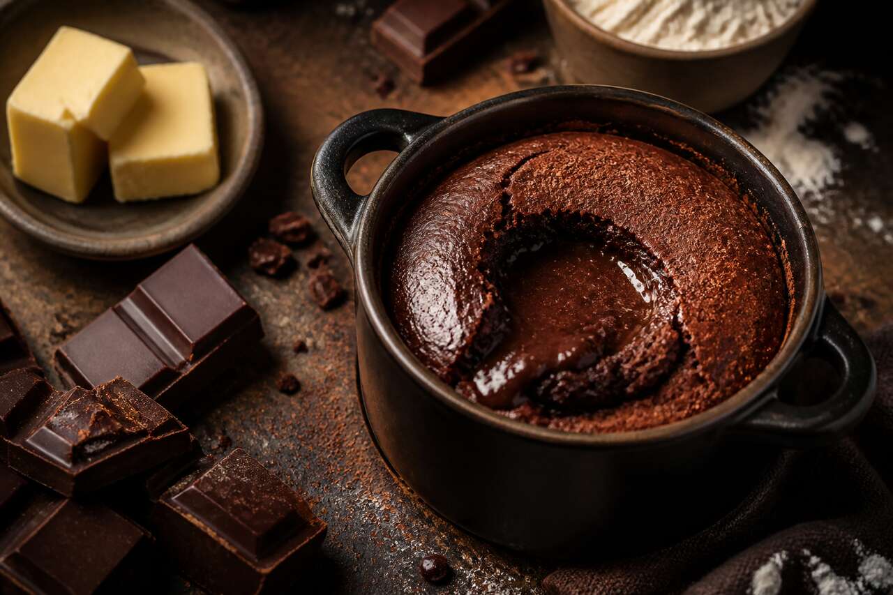 Recette du moelleux au chocolat au cœur coulant en cocotte