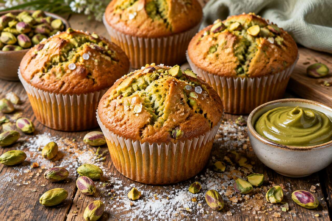 Recette de muffins à la pistache