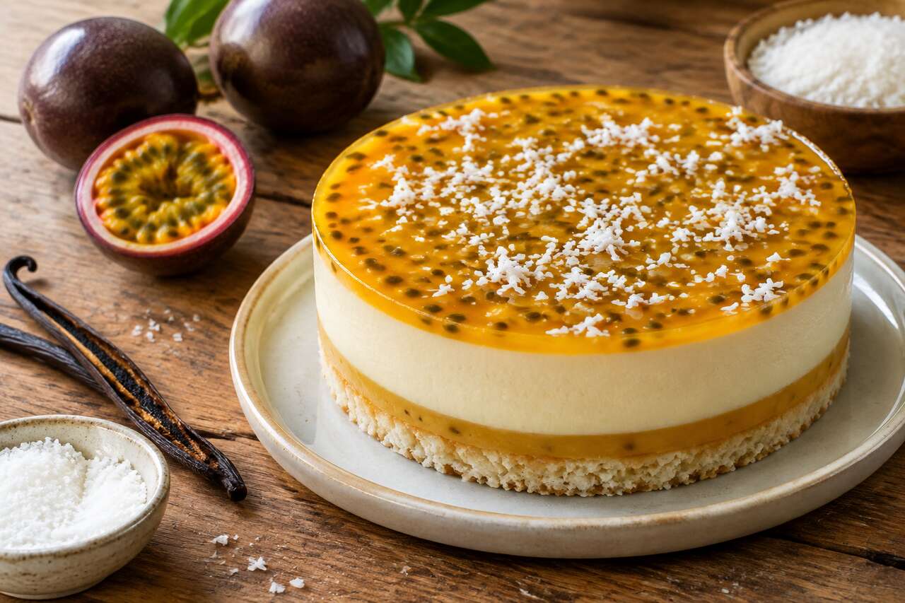 Recette d'entremets vanille, passion et noix de coco