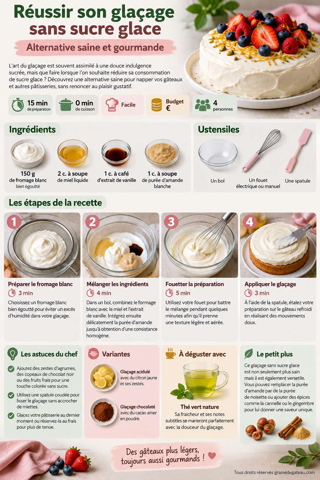 Fiche recette R&eacute;ussir son gla&ccedil;age sans sucre glace : alternative saine et gourmande