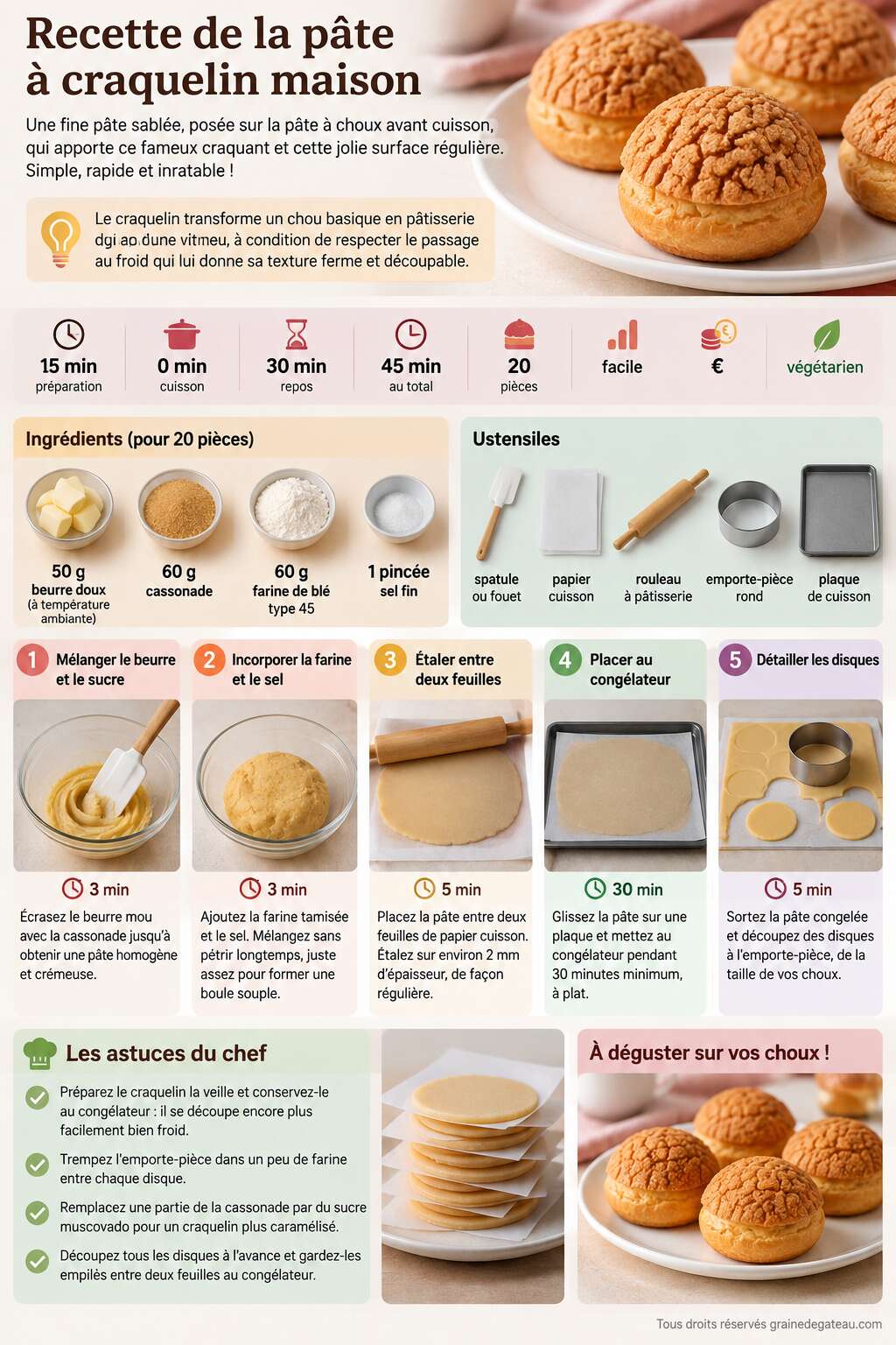Fiche recette Recette de la pâte à craquelin maison Fiche recette Recette de la pâte à craquelin maison