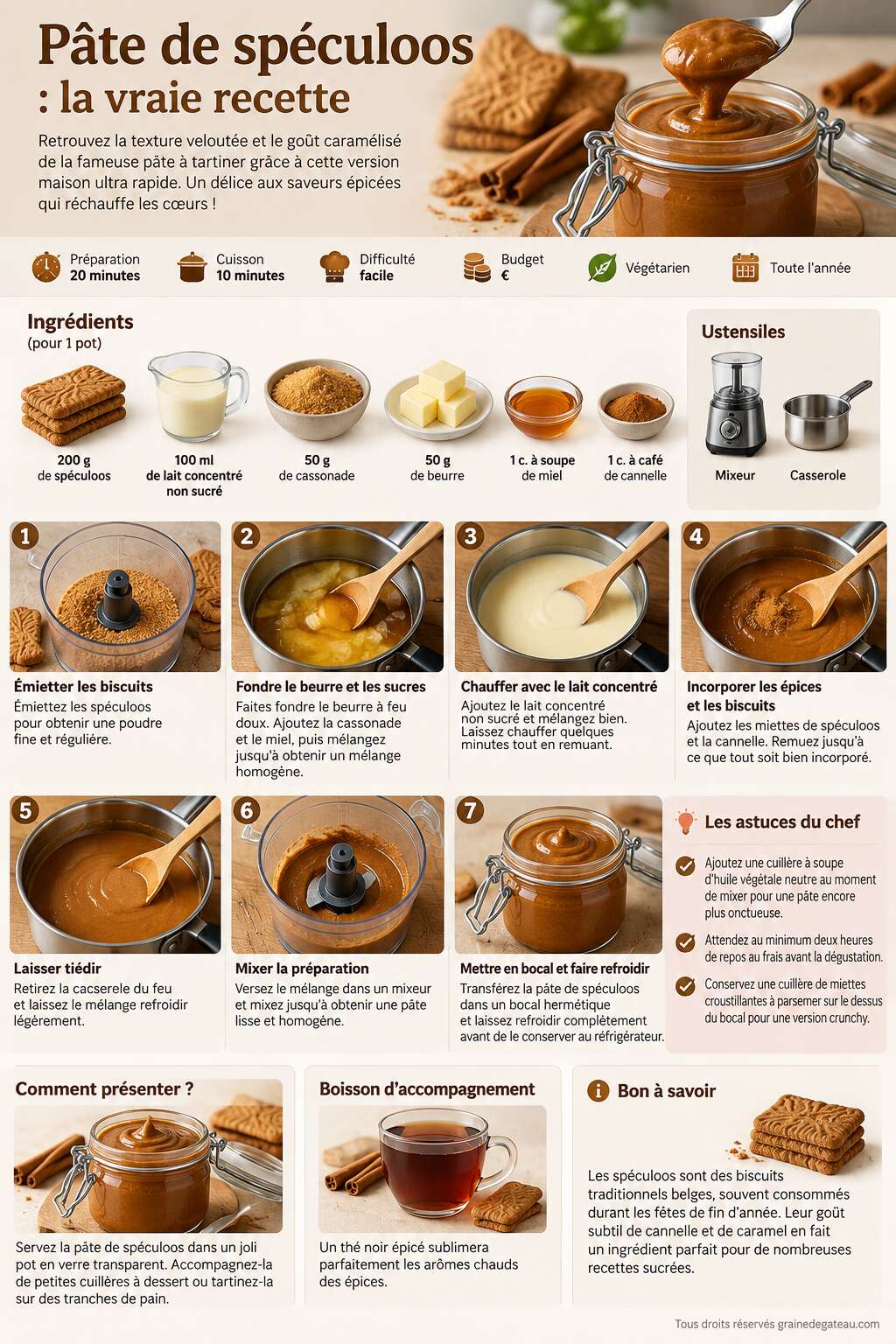 Fiche recette Pâte de spéculoos : la vraie recette Fiche recette Pâte de spéculoos : la vraie recette