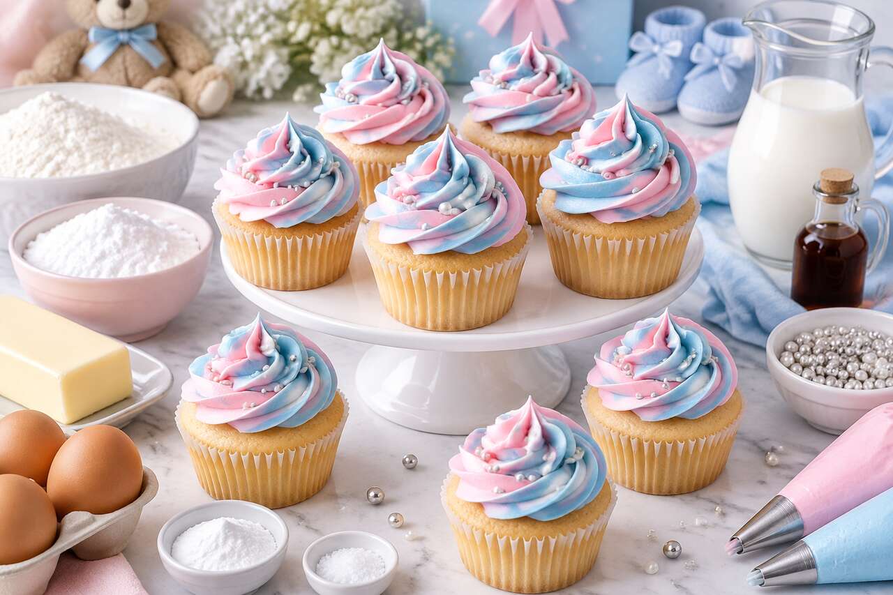 Recette de cupcakes à la vanille spécial baby shower