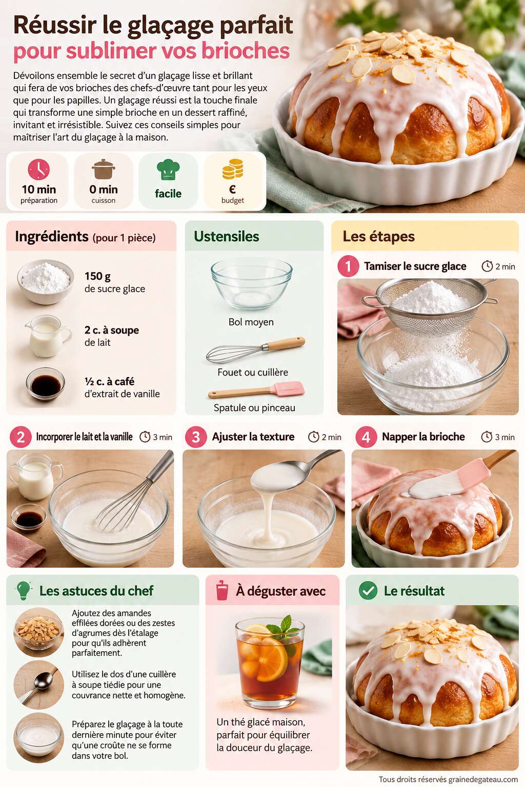Fiche recette R&eacute;ussir le gla&ccedil;age parfait pour sublimer vos brioches