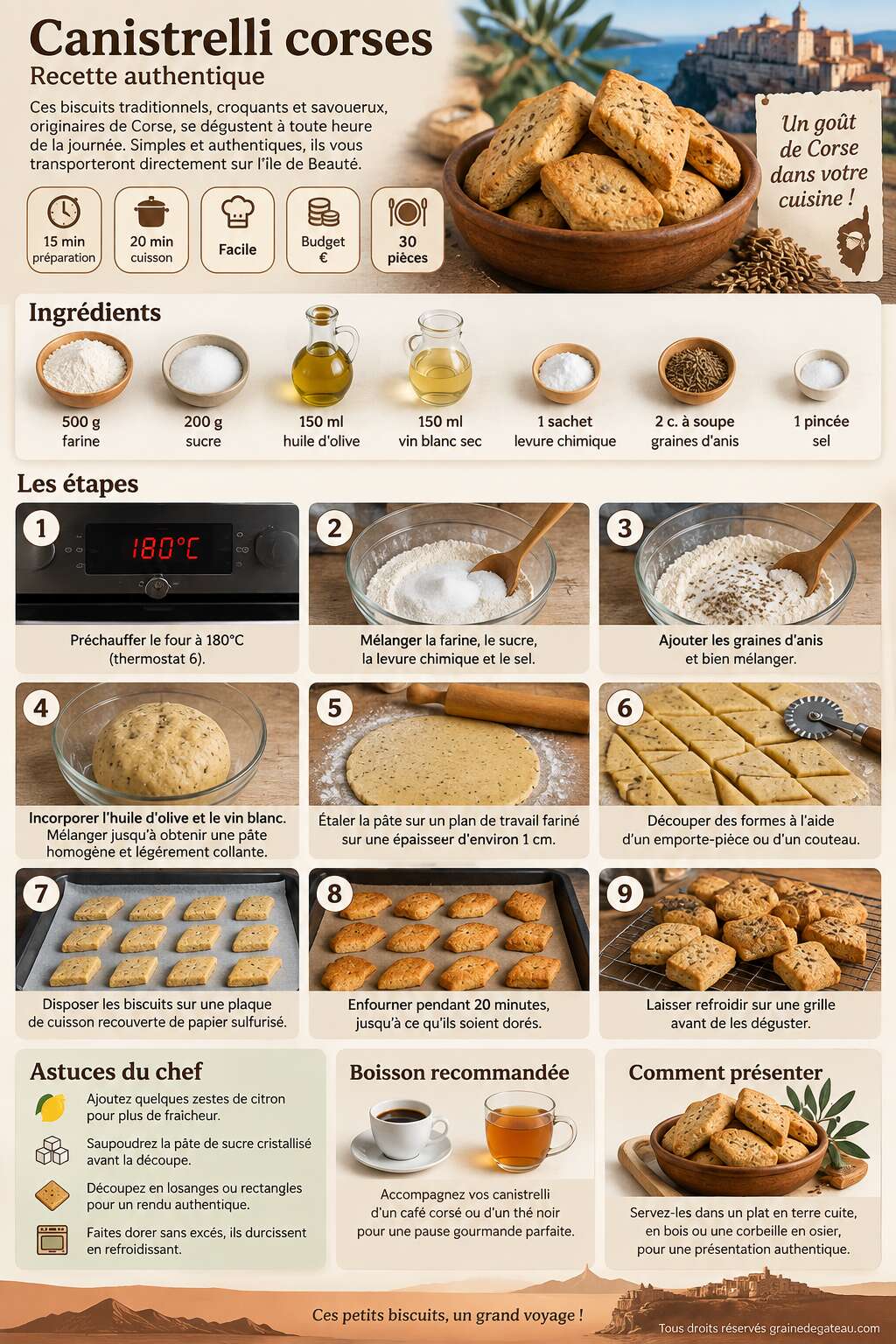 Fiche recette Recette authentique de canistrelli corses