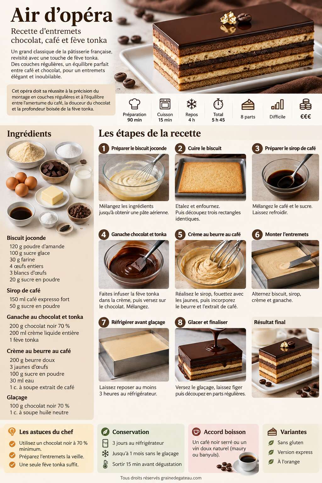 Fiche recette Air d'opéra : recette d'entremets chocolat, café et fève tonka Fiche recette Air d'opéra : recette d'entremets chocolat, café et fève tonka