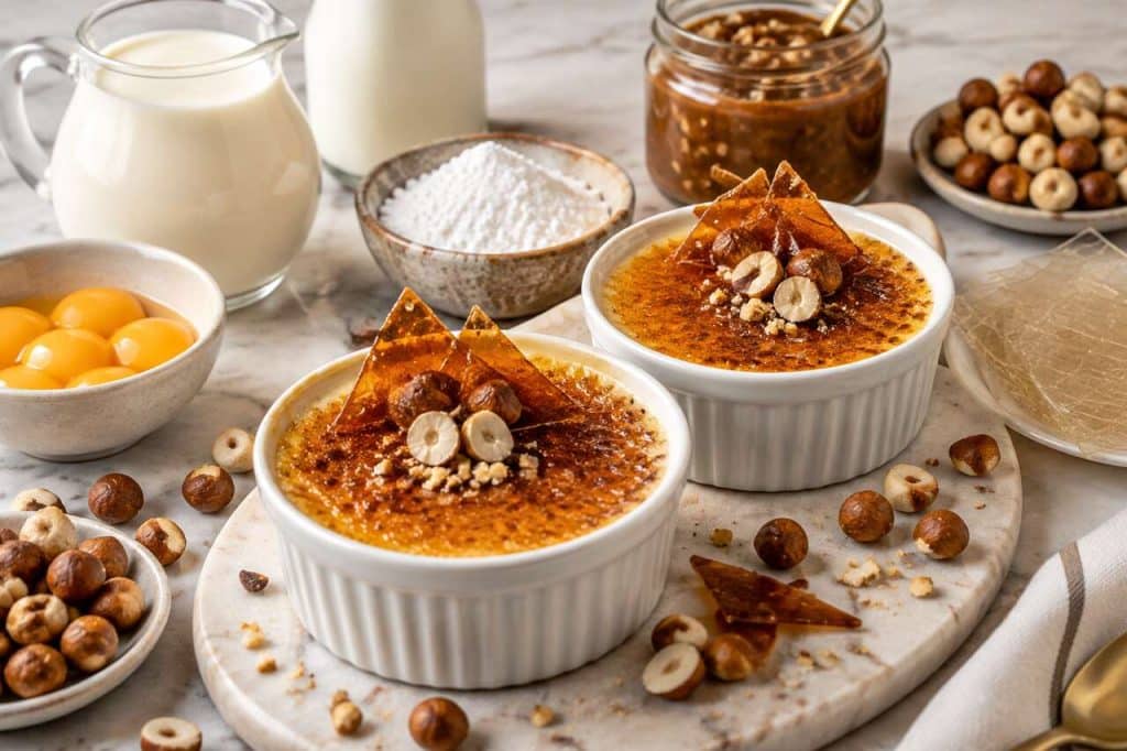 Recette de crème brûlée au praliné sans cuisson au four