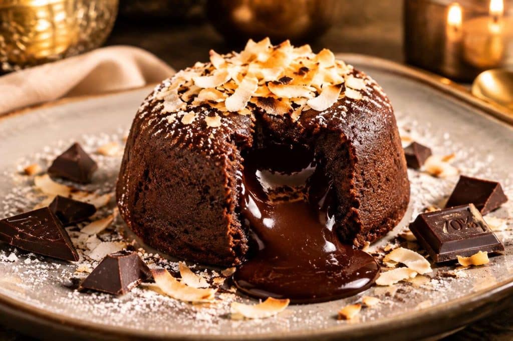 Recette du cœur coulant au chocolat et noix de coco