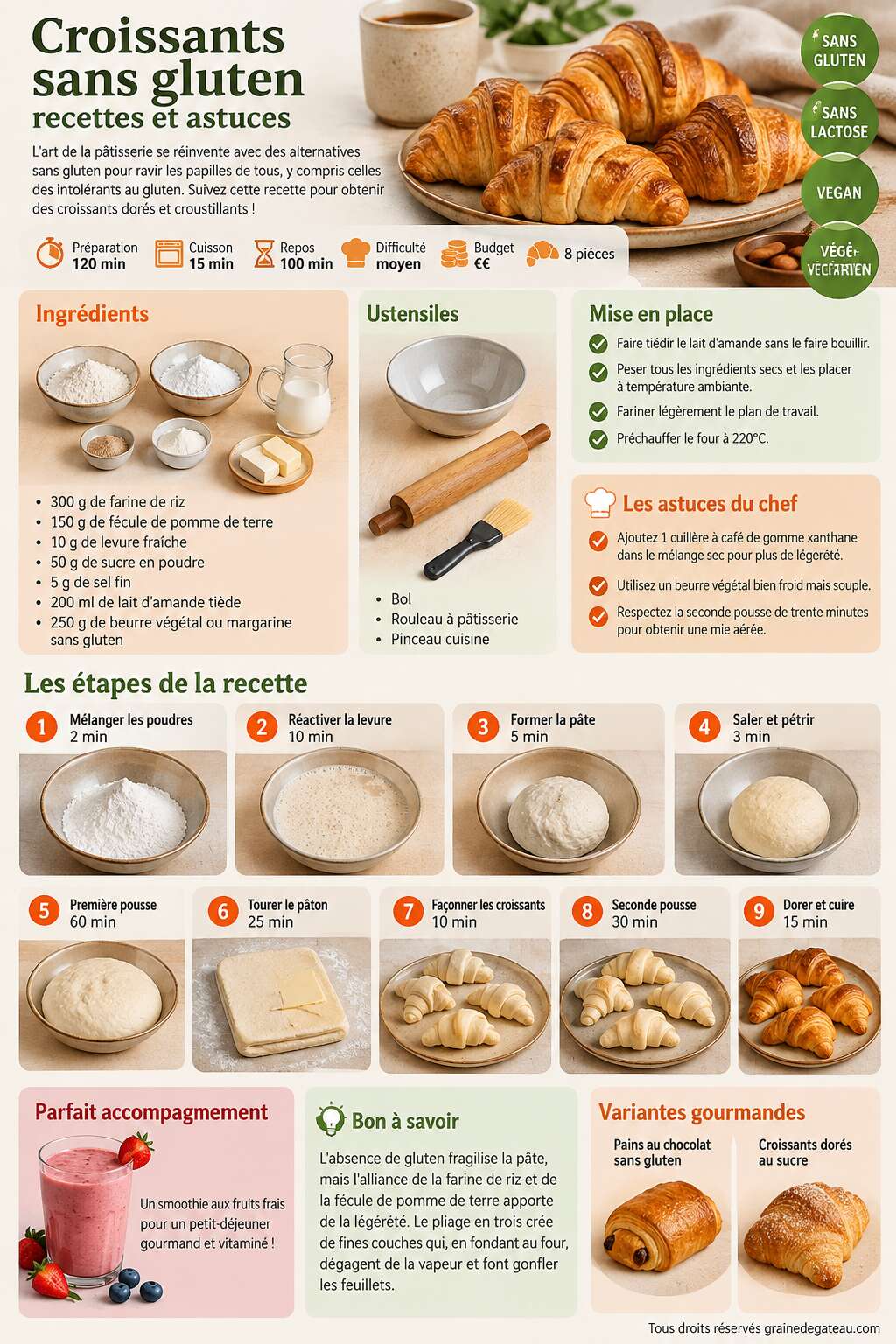 Fiche recette Croissants sans gluten : recettes et astuces Fiche recette Croissants sans gluten : recettes et astuces