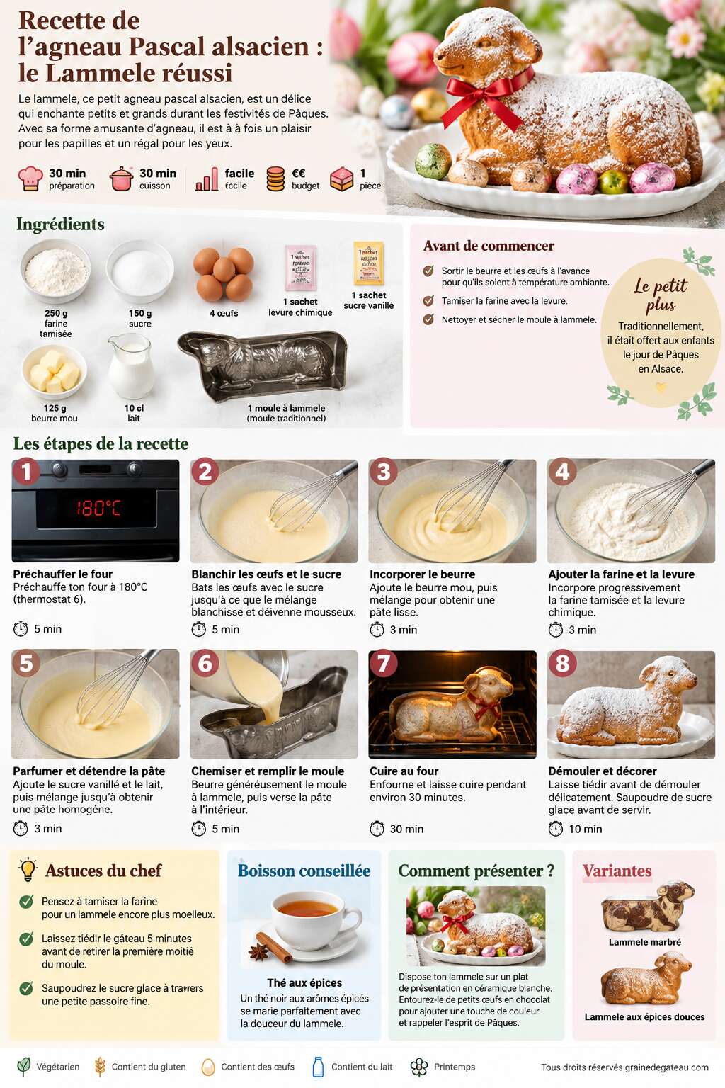 Fiche recette Recette de l'agneau Pascal alsacien : le Lammele r&eacute;ussi