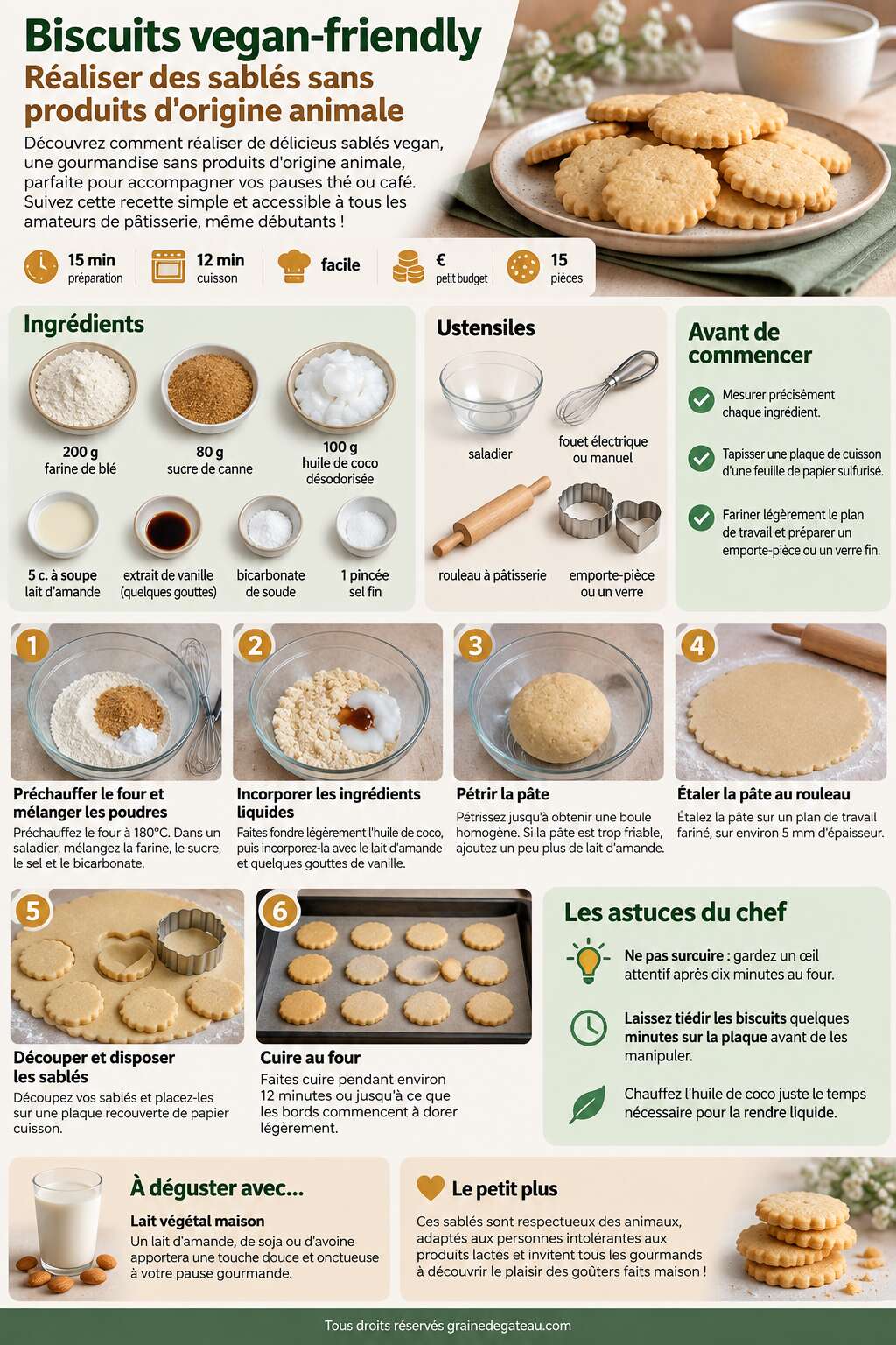 Fiche recette Biscuits vegan-friendly : r&eacute;aliser des sabl&eacute;s sans produits d'origine animale