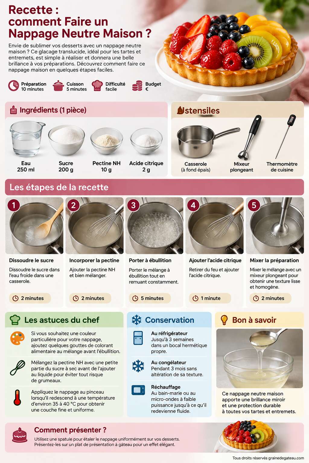 Fiche recette Recette : comment Faire un Nappage Neutre Maison ?