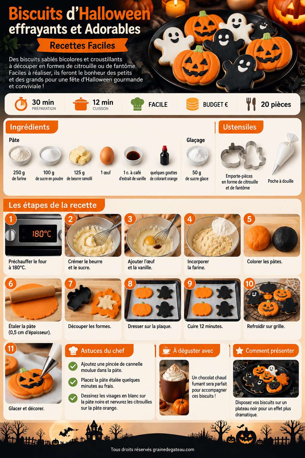 Fiche recette Biscuits d'Halloween : effrayants et Adorables Recettes Faciles