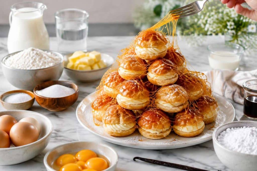 Recette de pyramide de choux à la crème