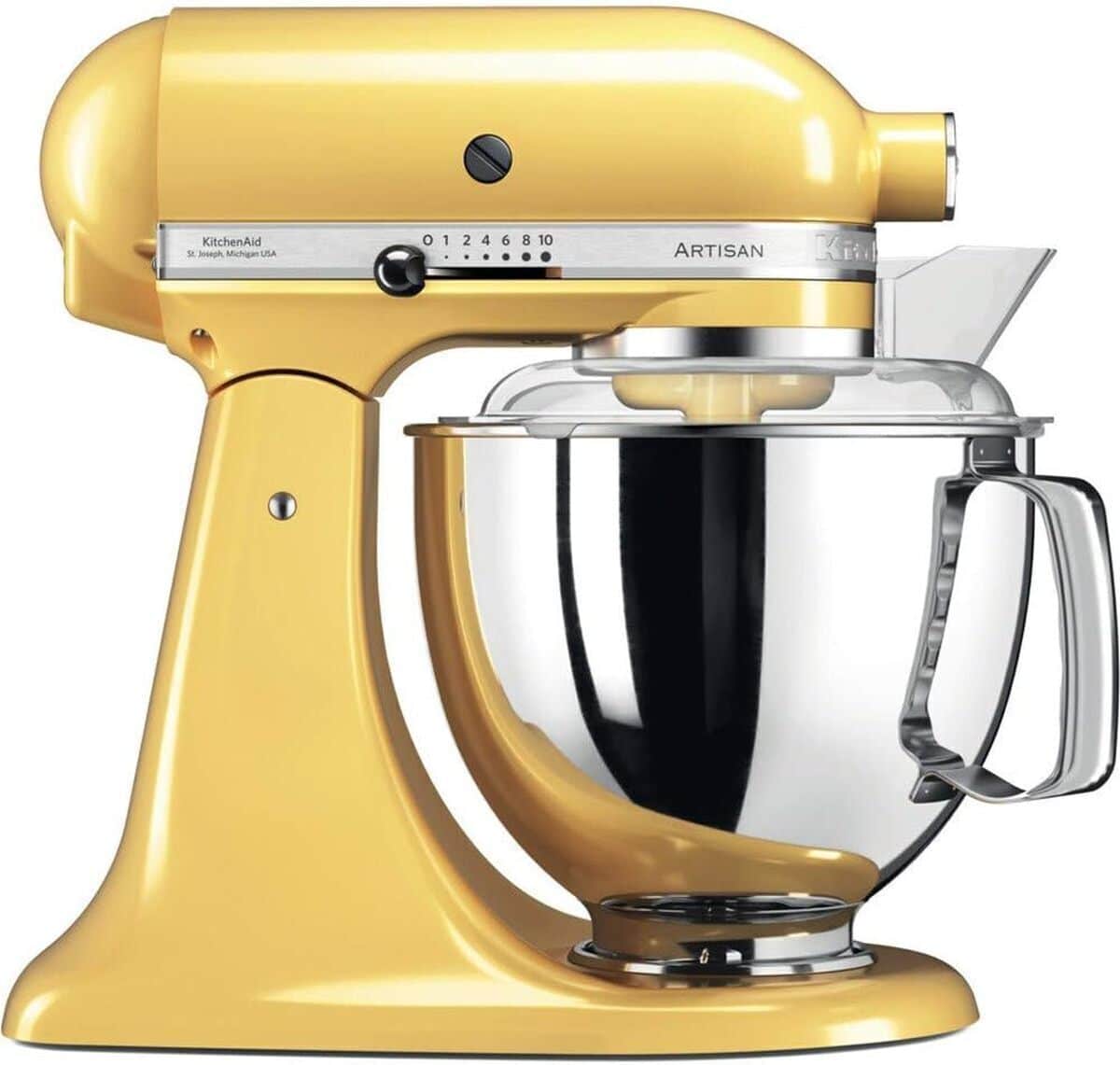Test du robot pâtissier KitchenAid Artisan : performance et style en jaune pastel