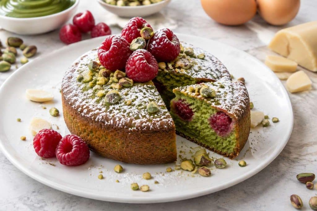 Recette du moelleux pistache framboise de Christophe Felder