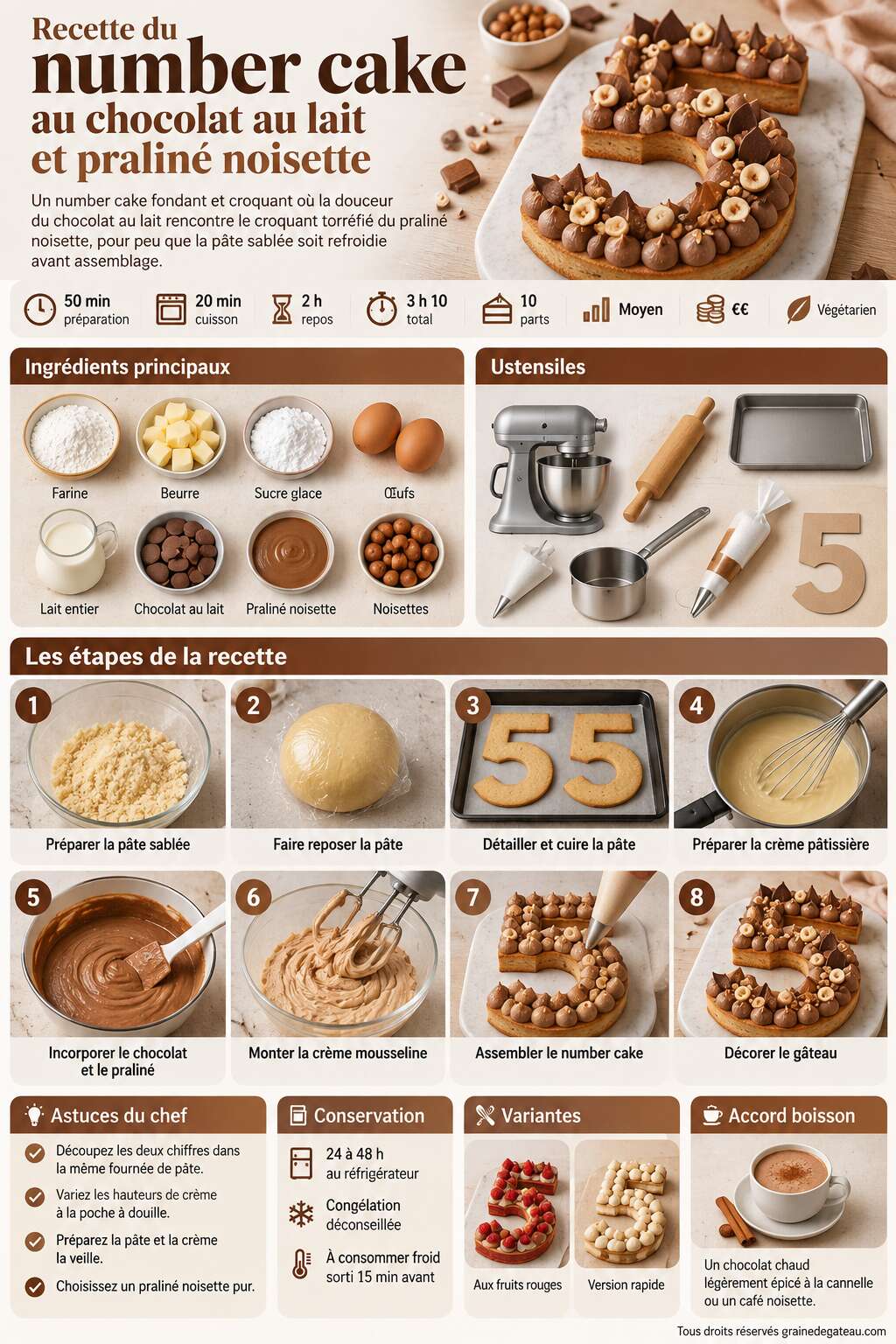 Fiche recette Recette du number cake au chocolat au lait et praliné noisette Fiche recette Recette du number cake au chocolat au lait et praliné noisette
