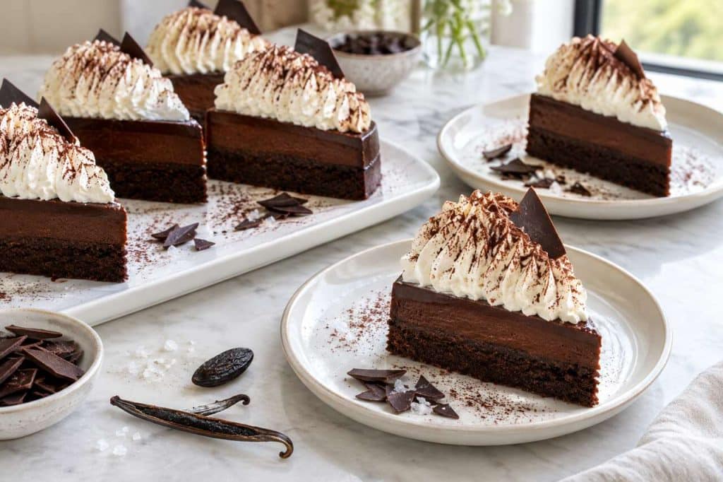 Recette d'entremets chocolat et fleur de sel, chantilly vanille tonka