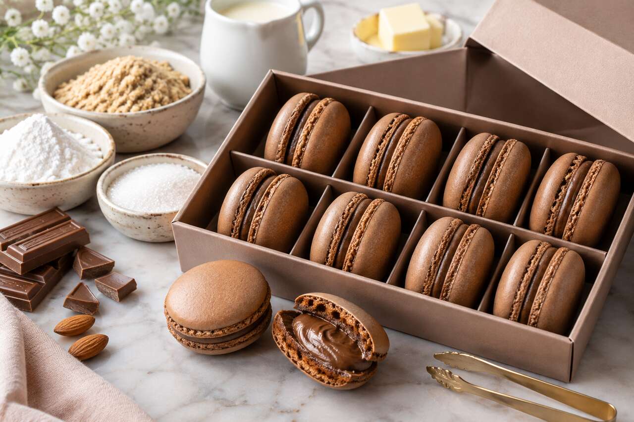 Recette de macarons au chocolat au lait