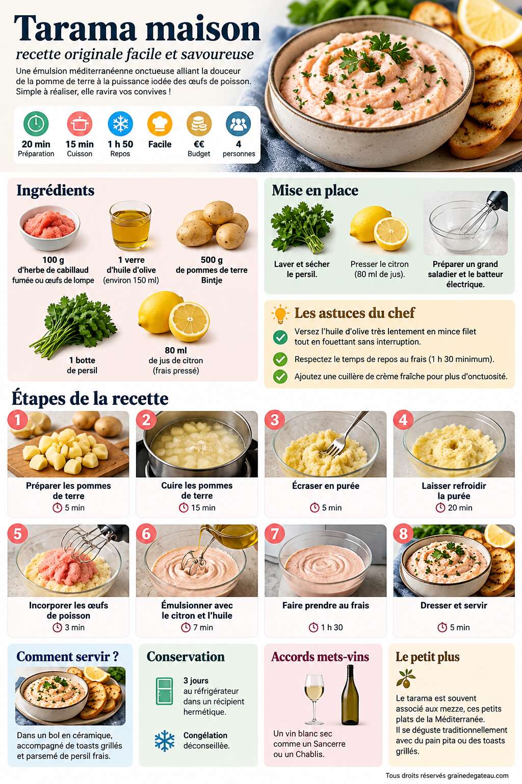 Fiche recette Tarama maison : recette originale facile et savoureuse Fiche recette Tarama maison : recette originale facile et savoureuse