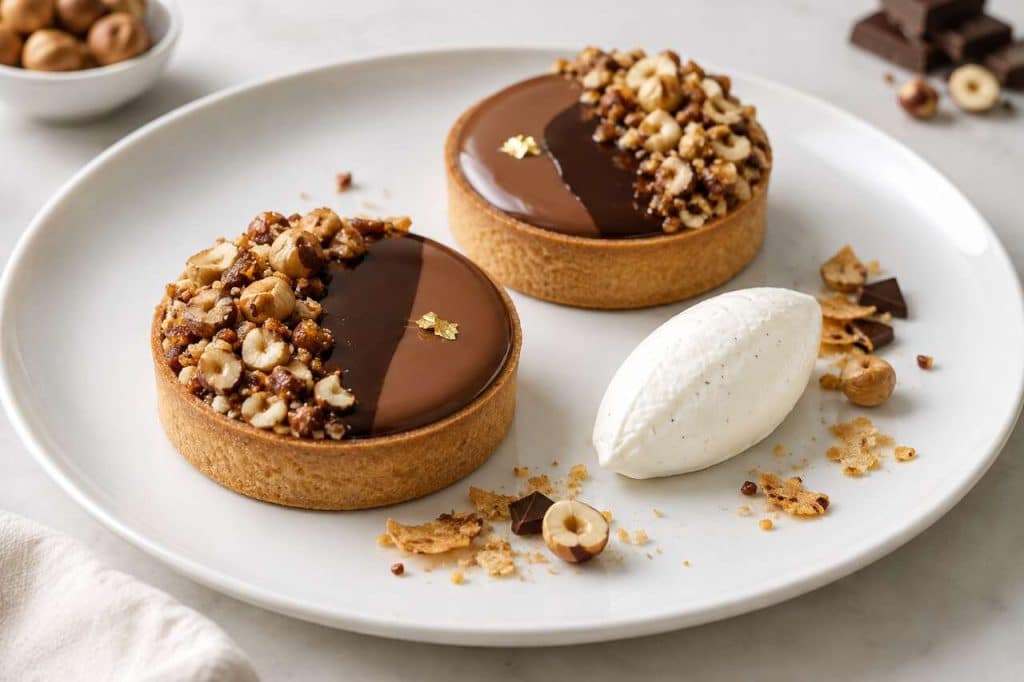 Recette de tartelettes chocolat praliné de Julien Déchenaud
