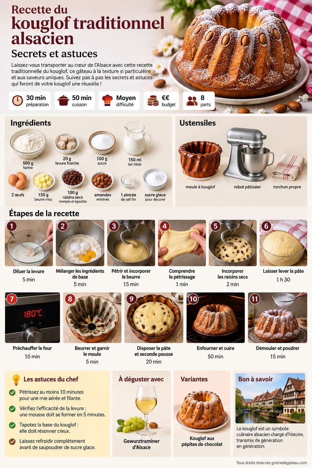Fiche recette Recette du kouglof traditionnel alsacien : secrets et astuces Fiche recette Recette du kouglof traditionnel alsacien : secrets et astuces