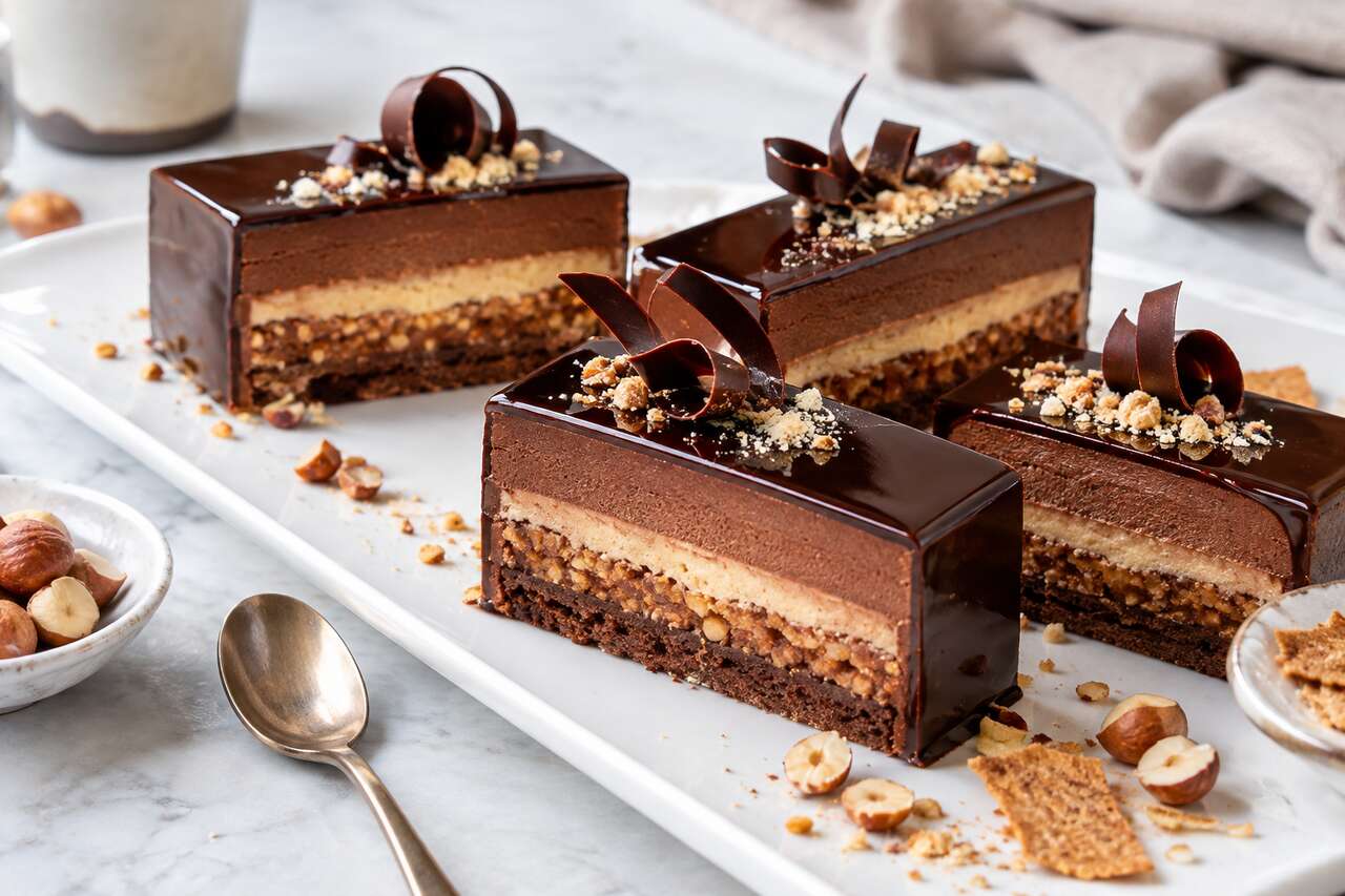 Recette d'entremets chocolat, noisette et fève tonka