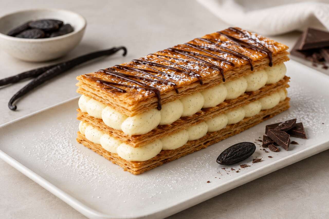 Millefeuille vanille tonka façon Christophe Michalak