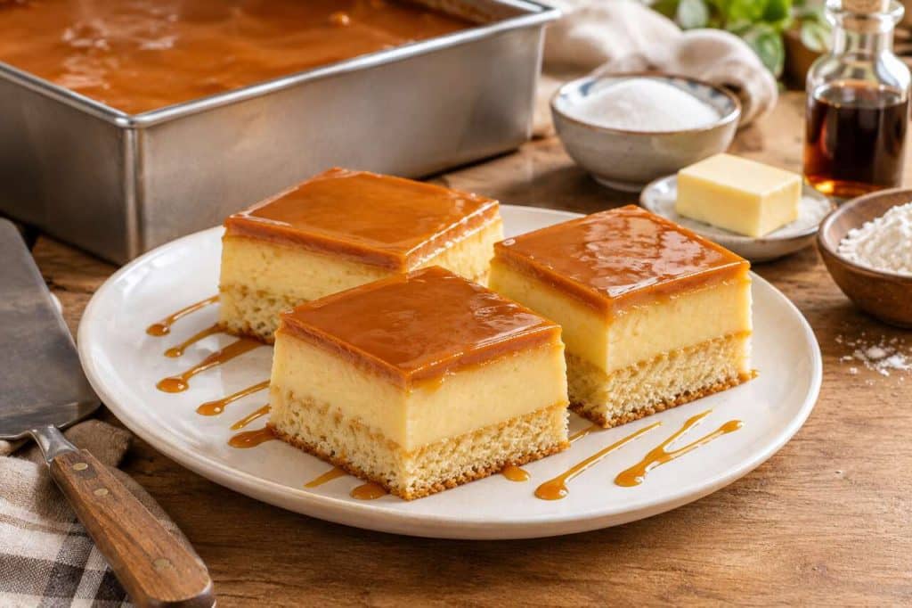 Recette du gâteau magique au caramel
