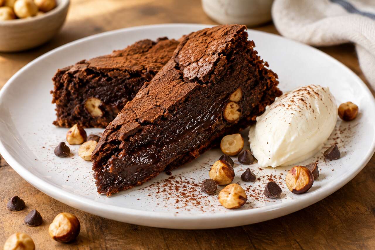 Recette du gâteau double chocolat et noisette
